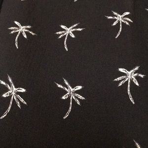 FICTION | palm tree print front tie button down